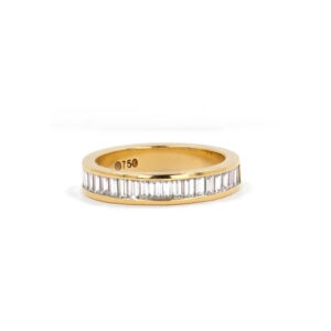 18K Yellow Gold Baguette Diamond Channel Set Band